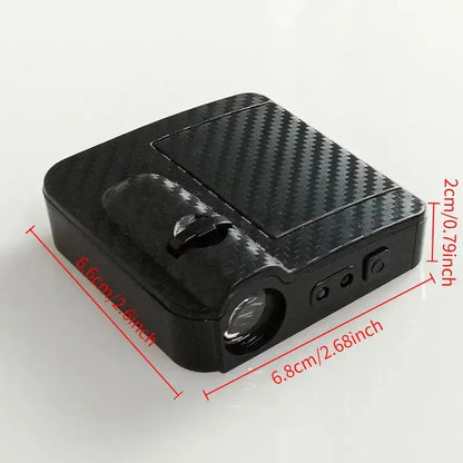 2pcs/set Ultra bright LED door projector light with Angel Wings design Decorative light Ambient light, black carbon fiber finish, illuminating Angel Wings