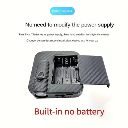 2pcs/set Ultra bright LED door projector light with Angel Wings design Decorative light Ambient light, black carbon fiber finish, illuminating Angel Wings