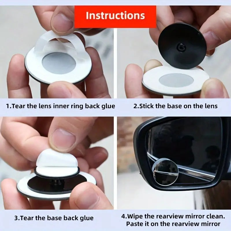 Boost Your Driving Safety with 2pcs 360° Rotatable Car Blind Spot Mirrors! RV Awnings Accessories