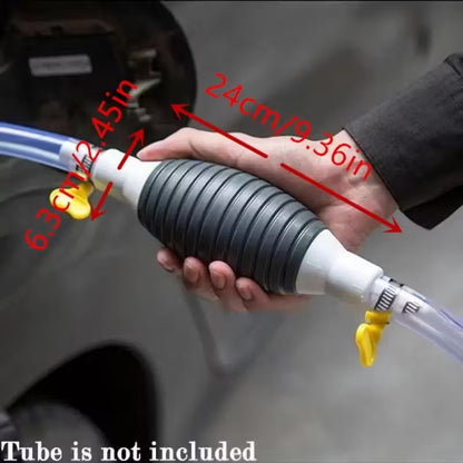 3pcs Manual Fuel Pump Set with Dual Check Valve - Durable Hand Primer for Gas, Diesel, Oil & Water Transfer - Includes 1 Airbag & 2 Clamps, Car Tool, Fuel Line Pump